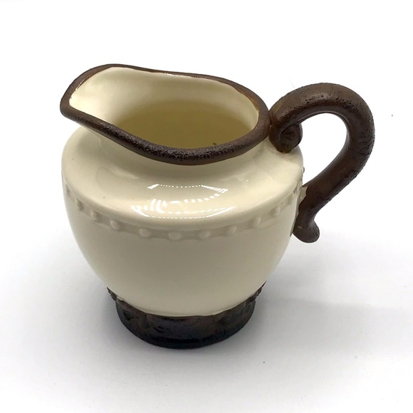 NWOT 4 pc. Set CBK porcelain sugar creamer salt pepper white and brown. - Picture 4 of 10